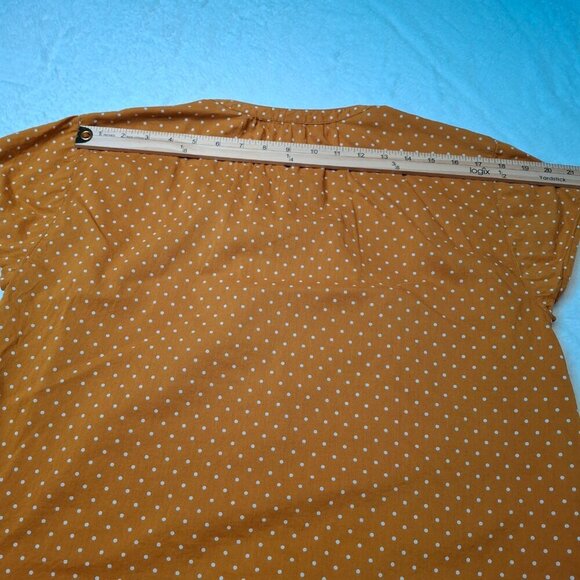 Old Navy Polka Dot Blouse Sz M Button Down Modal Blend Retro 50s Cottagecore - Picture 15 of 15